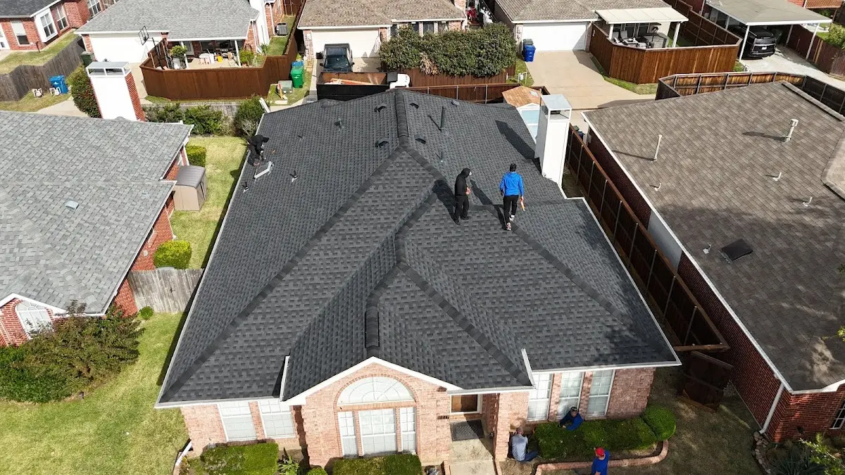 Slate & Tile Roof Repair work in progress on a East Rancho Dominguez property